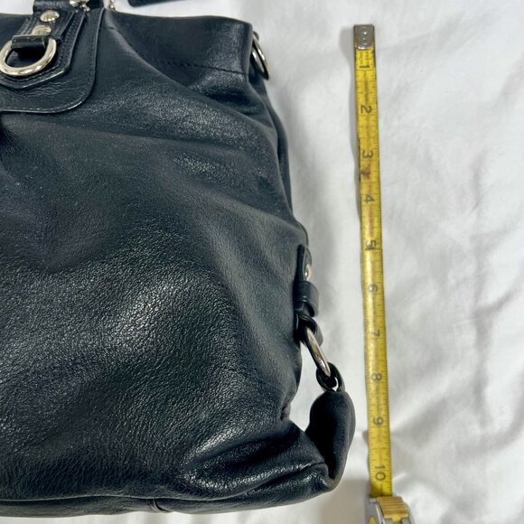 COACH ASHLEY BLACK LEATHER LARGE SATCHEL CARRYALL BAG PURSE F15513 - Picture 8 of 9